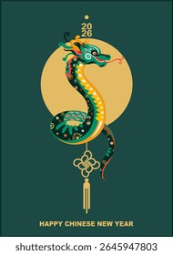 Chinese New Year - a fully editable poster in Asian style for the Eastern New Year holiday. Digital illustration, flat, cartoon style in bright colors with text.