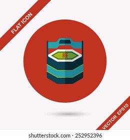 Chinese New Year gift box flat icon with long shadow,eps10