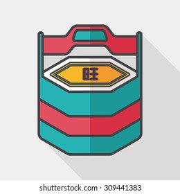 Chinese New Year gift box flat icon with long shadow,eps10
