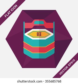 Chinese New Year gift box flat icon with long shadow,eps10