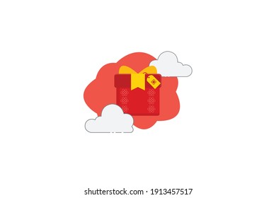 Icono de nube de regalo de Año Nuevo chino