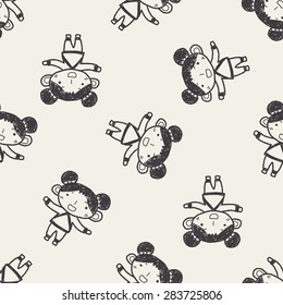 Chinese New Year; Chinese New Year girl doodle seamless pattern background