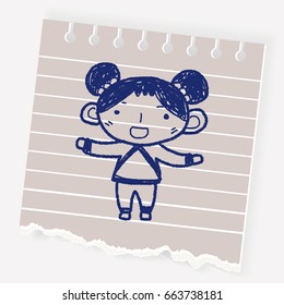 Chinese New Year; Chinese New Year girl doodle