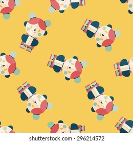 Chinese New Year girl flat icon,eps10 seamless pattern background