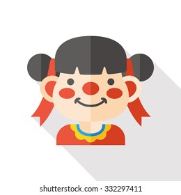 Chinese New Year girl flat icon