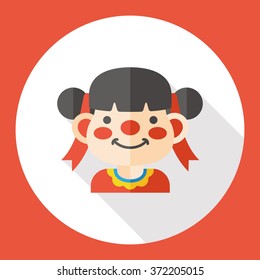 Chinese New Year girl flat icon