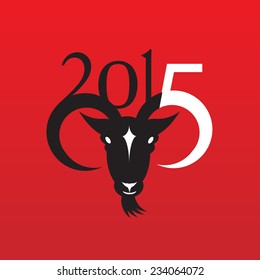 Chinese New Year of the Goat 2015 . greeting card template