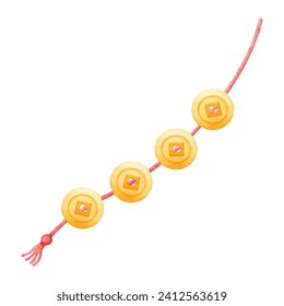 Chinese New Year gold coin mobile illustration