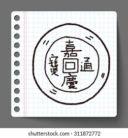Chinese New Year; Gold ingot means " wish good luck and fortune come." doodle
