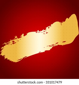Chinese New Year Gold Ink on Red Seamless Pattern Background