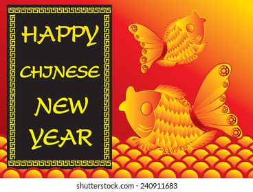 Chinese new year. Chinese goldfish design for background or wallpaper.