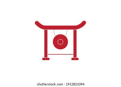 Chinese New Year Gong Glyph Icon