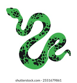 Chinese New Year green snake. 2025 holiday. Horoscope character illustration