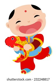 Chinese new year greeting card - boy