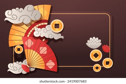 chinese new year greeting card asian flyer invitation poster