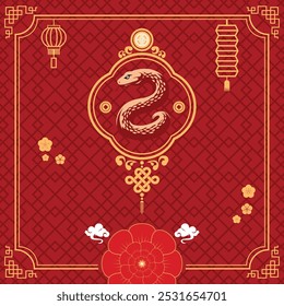 chinese new year greeting card with red  background