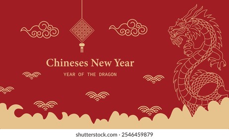 Chinese New Year Greeting Card. Year of the Dragon.