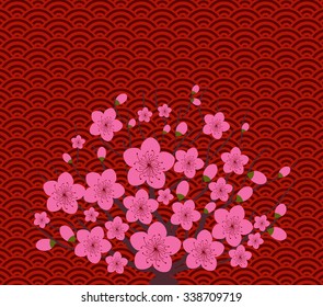 Chinese New Year greeting card background, happly new year