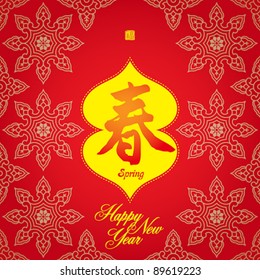 Chinese New Year greeting card for  Spring Festival : Early Spring Happiness