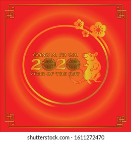 Chinese New Year greeting card. Concept for holiday banner template, decor element. Simple design.
