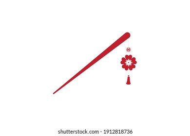 Chinese New Year Hairpin Glyph Icon