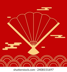 Chinese new year han fan, flat design