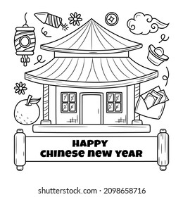 Chinese new year with Hand drawn doodle style