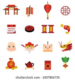 Chinese New Year holiday traditions concept flat icon vector.