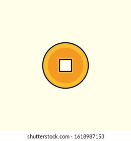 chinese new year icon, chinese coin icon