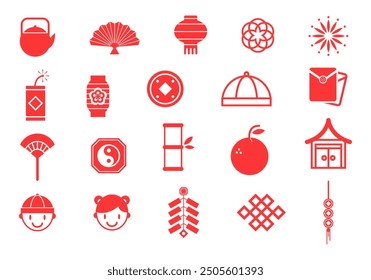 Chinese New Year Icon Element Set