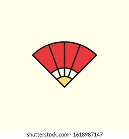 chinese new year icon, chinese fan
  icon