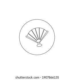 chinese new year icon fan outline vector illustration