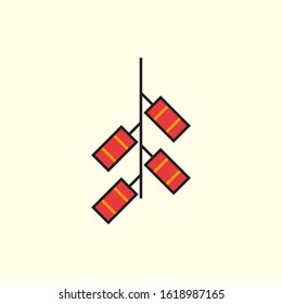 chinese new year icon, chinese firecracker  icon
