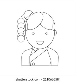 Chinese New Year icon line