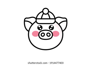 Chinese New Year Icon Pig Outline