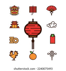 Chinese new year icon set