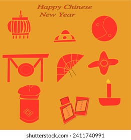 Chinese New Year icon set to welcome the dragon shio in 2024