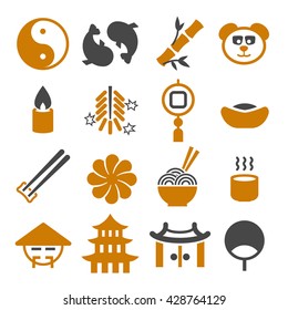 chinese new year icon set