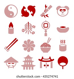 chinese new year icon set