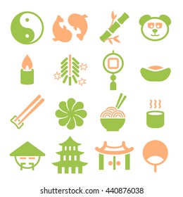 chinese new year icon set