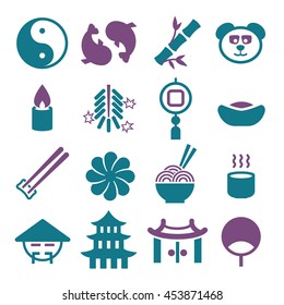 chinese new year icon set