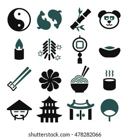 chinese new year icon set