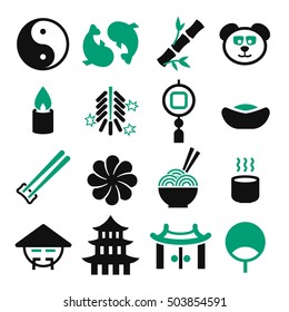 chinese new year icon set