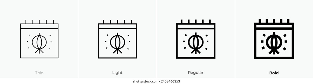 chinese new year icon. Thin, Light Regular And Bold style design isolated on white background