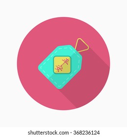 Chinese New Year icon, Vector flat long shadow design.lucky Chinese pendant means " wish good luck and fortune comes."