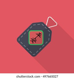 Chinese New Year icon, Vector flat long shadow design.lucky Chinese pendant means " wish good luck and fortune comes."