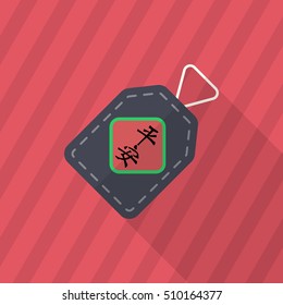 Chinese New Year icon, Vector flat long shadow design.lucky Chinese pendant means " wish good luck and fortune comes."