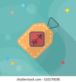 Chinese New Year icon, Vector flat long shadow design.lucky Chinese pendant means " wish good luck and fortune comes."