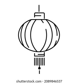 Chinese New Year Icons 2022, hand fan, light and meal or food vector
