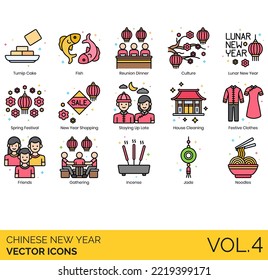 Chinese New Year Icons Including vector, design, china, background, zodiac, traditional, asian, lunar, decoration, symbol, graphic, greeting, happy, illustration, card, celebration